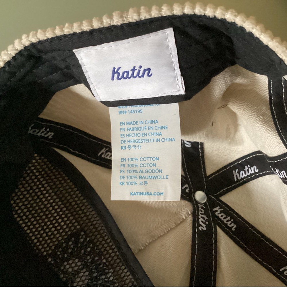 Cream corduroy baseball hat by Katin with embroidered peace sign. - Picture 3 of 5